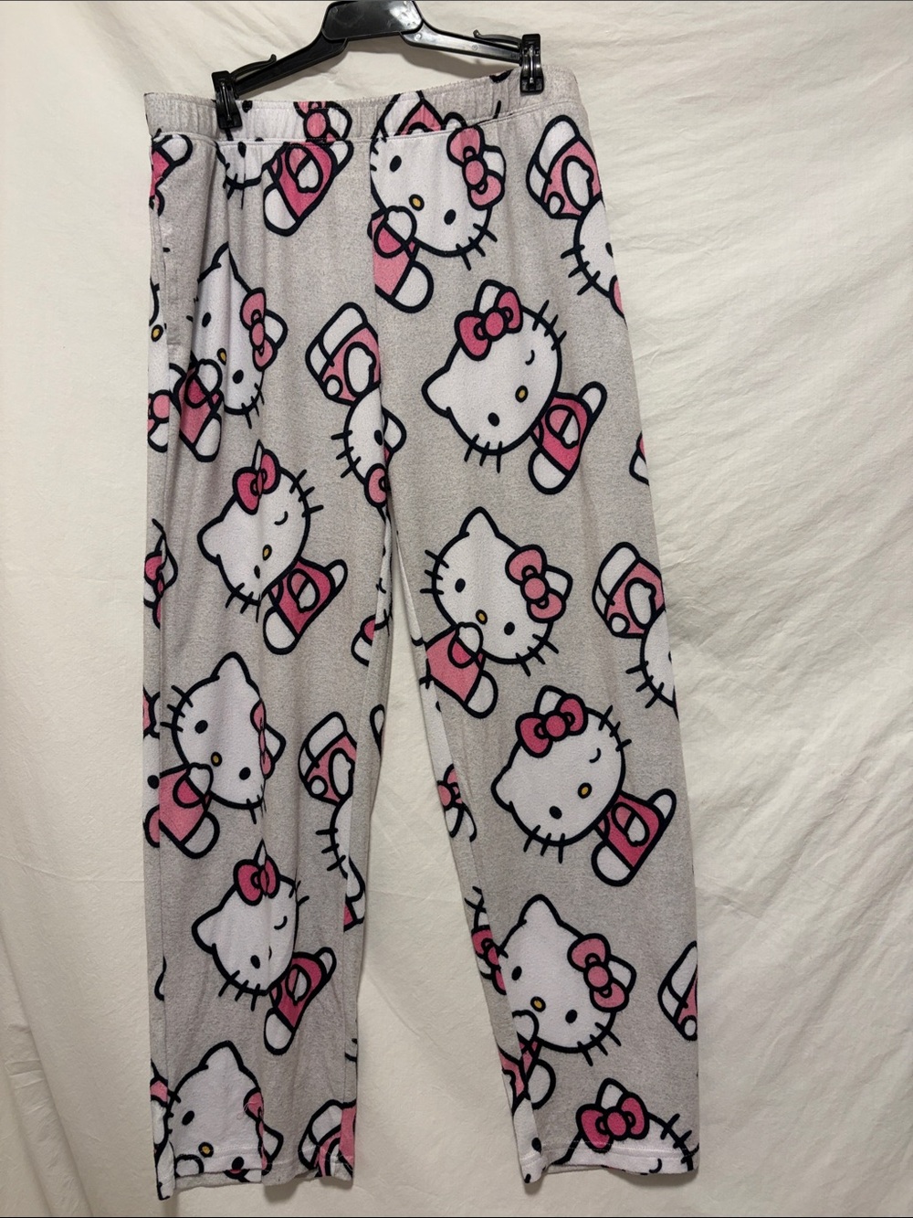 Hello Kitty Gray, White & Pink Fleece Lounge Pants